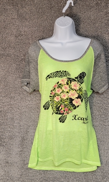 YACHTCLUB Womens Large Teet Yellow/Gray with Sea Turtle Design - Picture 1 of 4